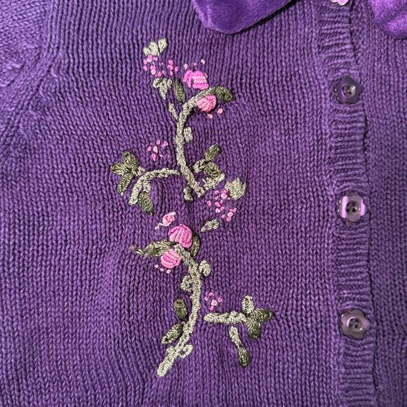 VTG McKids Cardigan Sweater Girls 2T Embroidered Knit Cottagecore Storybook Cute - Picture 2 of 12